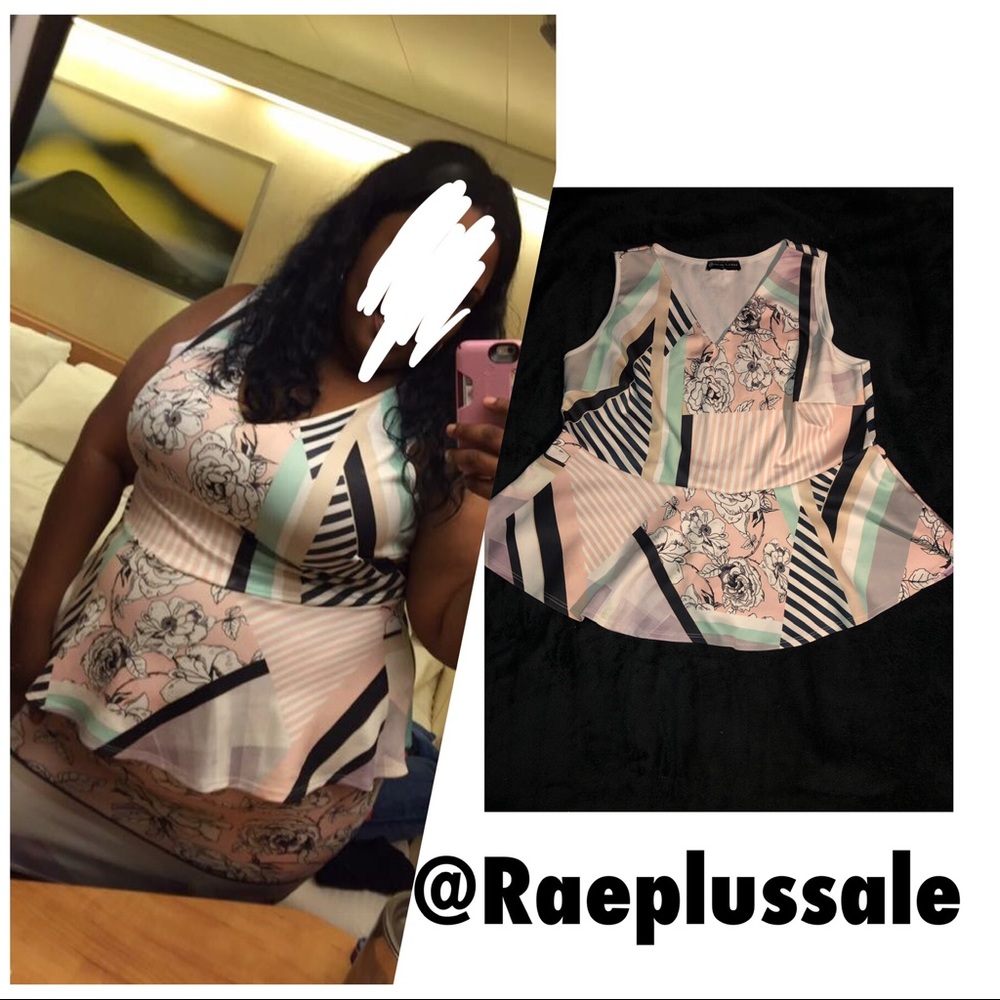 Fashion To Figure Pattern Peplum Top